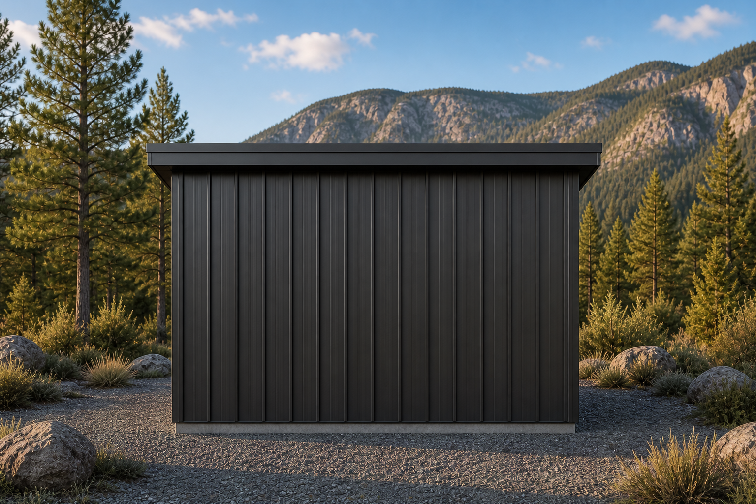 Finished compact garage rear elevation
