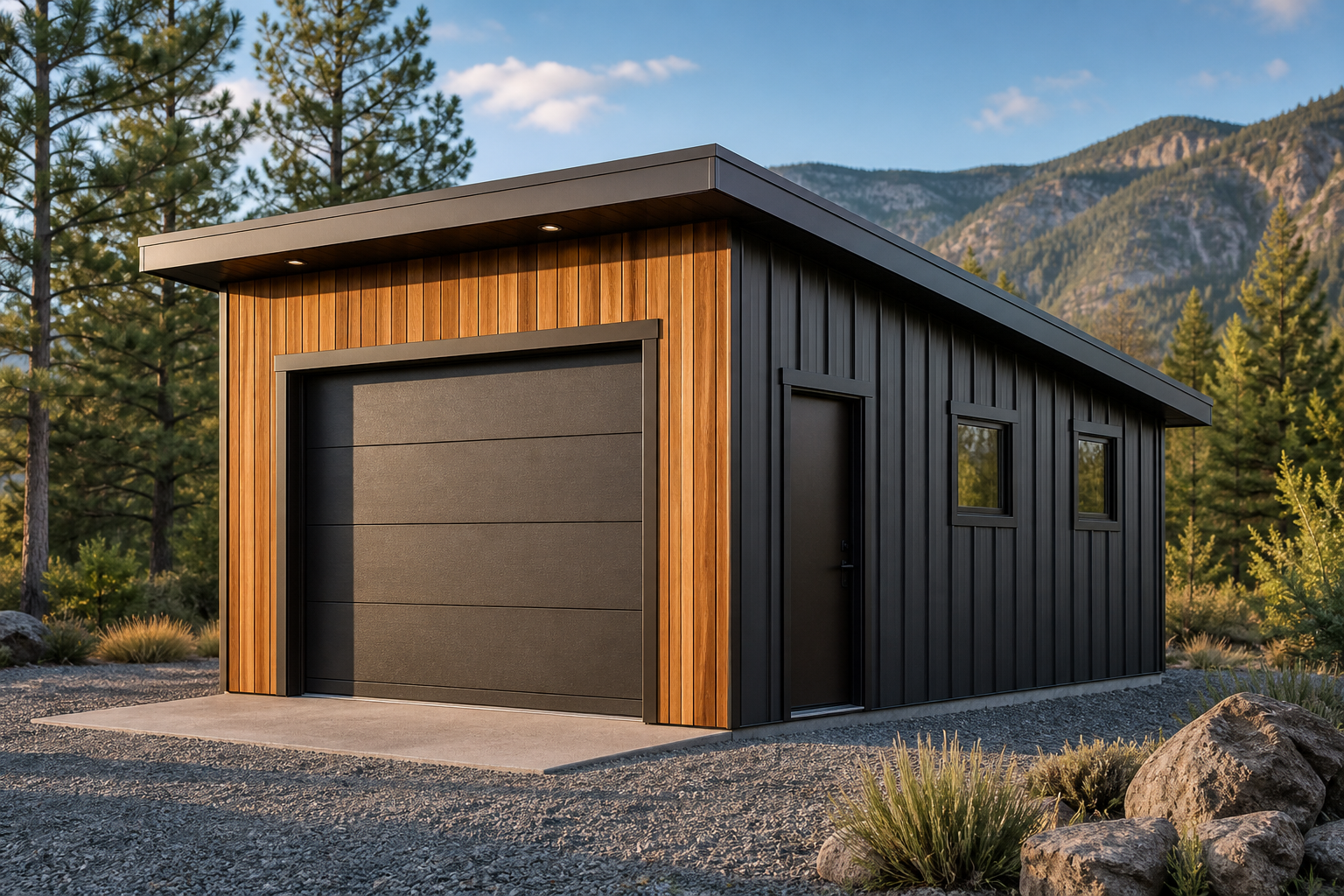 Finished compact one-bay garage concept cover